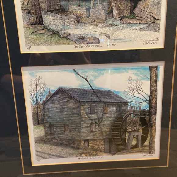 Framed Drawings SC & WV Mills - Farmhouse Barns Cottage Western Country Decor - Picture 4 of 9